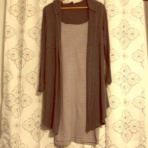 Grey Paper Crane long cardigan